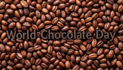 Obraz premium A close-up view of roasted coffee beans on World Chocolate Day