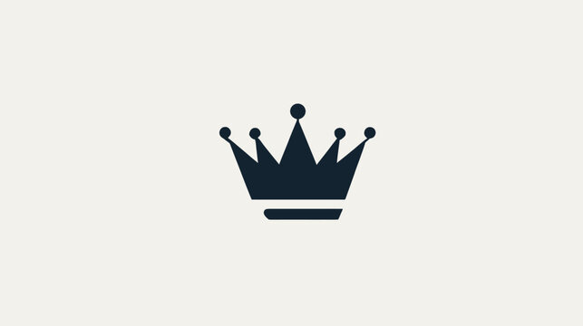 A simple, dark blue crown graphic centered against a light cream-colored backdrop
