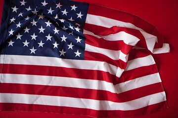 Fototapeta premium A vibrant and flowing american flag with stars and stripes prominently displayed