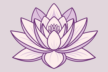 Obraz premium Purple lotus flower on light purple background