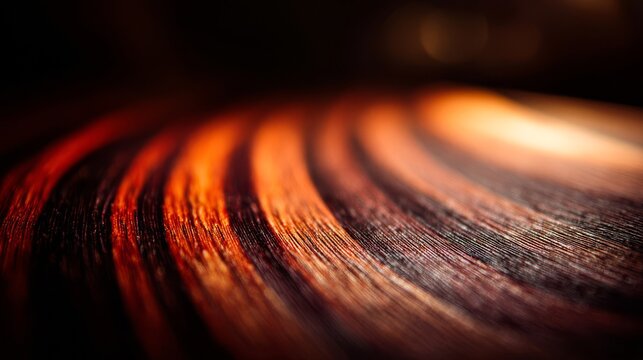 Rich Dark Walnut Wood Grain Texture with Organic Swirling Patterns and Warm Amber Lighting