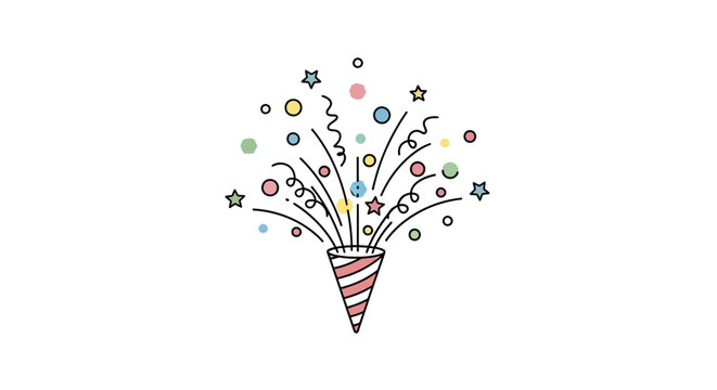Colorful Party Horn with Decorations.