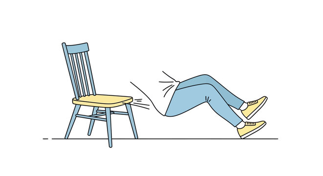 Person falling down from a chair.