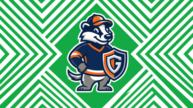 Cartoon badger in uniform.