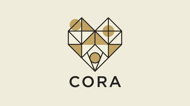 Geometric lion head logo design.