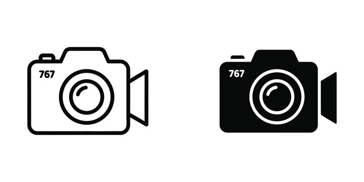 Contrast between a classic and modern camera icon design with the number 767