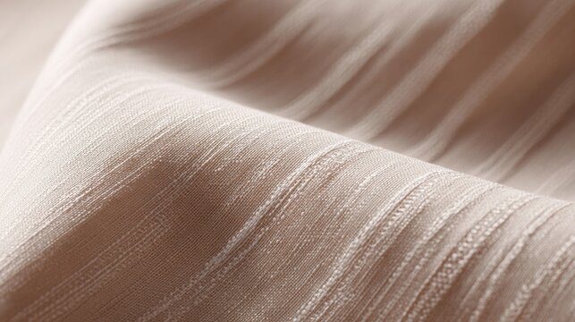 Close-up textured striped silk shantung fabric with irregular slubs showcasing luxurious weave