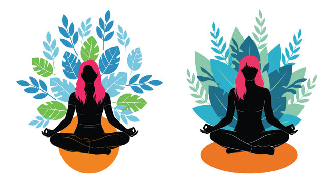 Zen Stand Up Paddle Yoga Meditation Vector Illustration