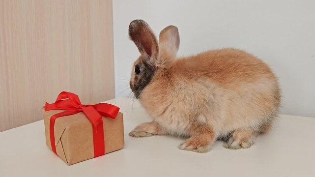 rabbit and gift box