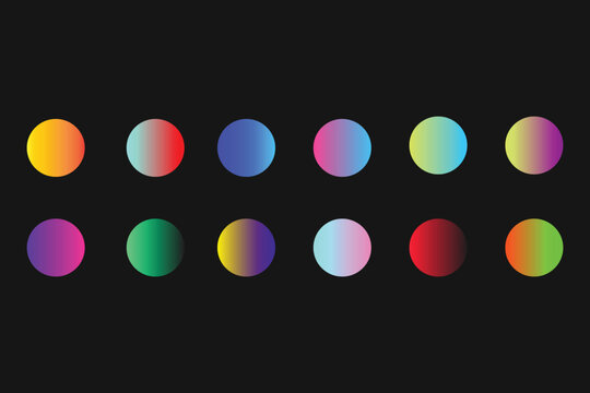 vibrant gradient color palette on dark background for website background, frame design 