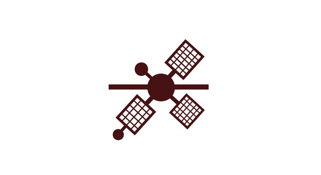Detailed illustration of a satellite in outer space, isolated.