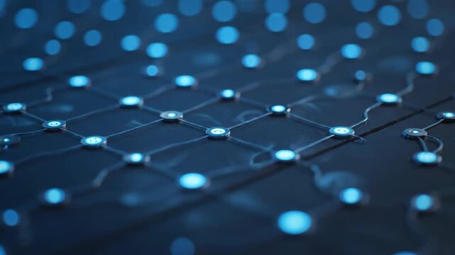 Abstract technology network background with connections for science, data, and communication concepts.
