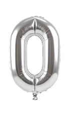 Fototapeta premium zero birthday ballon silver metal shield