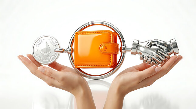 A persons hands holding a metal and orange object
