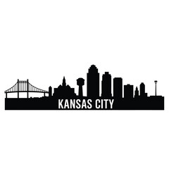 Fototapeta premium Silhouette of the kansas city skyline with prominent landmarks shown