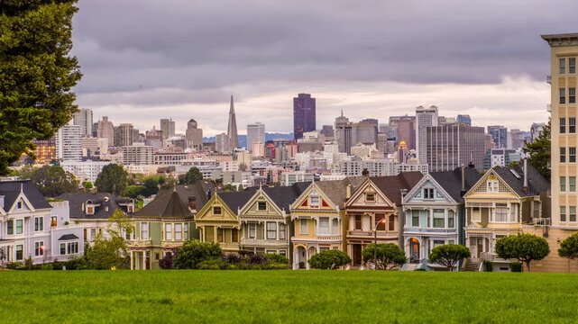 San Francisco, California, USA cityscape at Alamo Square 5011