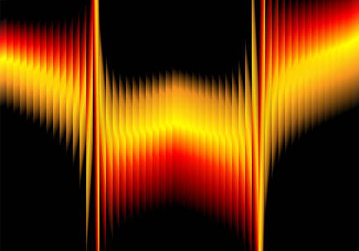 Abstract vector background with dynamic red and yellow gradient lines on black background in energy style