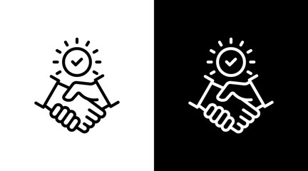 Fototapeta premium Partnership Deal White Icon Set Design