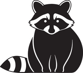 Silhouette of a beautiful animal Raccoon. © Paramita