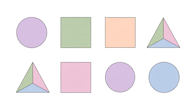 Colorful Geometric Shapes Arrangement