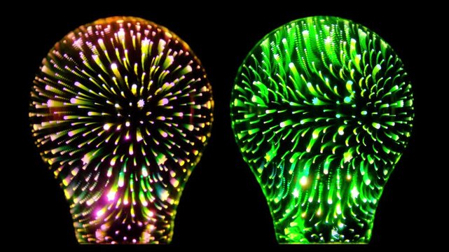Decorative festive Infinity 3D Firework light bulb