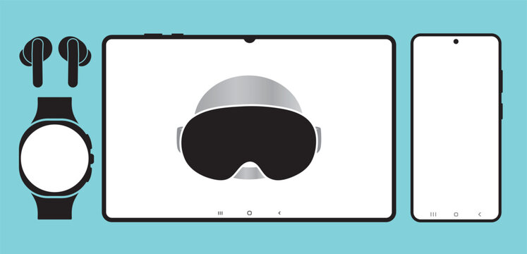Mobile tablet smart watch Screen Frame. mobile screen mockup set template