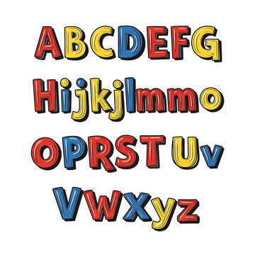 Colorful alphabet letters in bubbles 16.