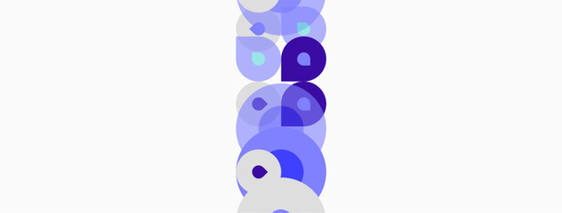 Abstract composition. Overlapping circles create letter b. Soft purple hues dominate white background. Minimalist design. © antishock