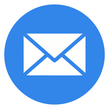 A blue circle contains envelope icon
