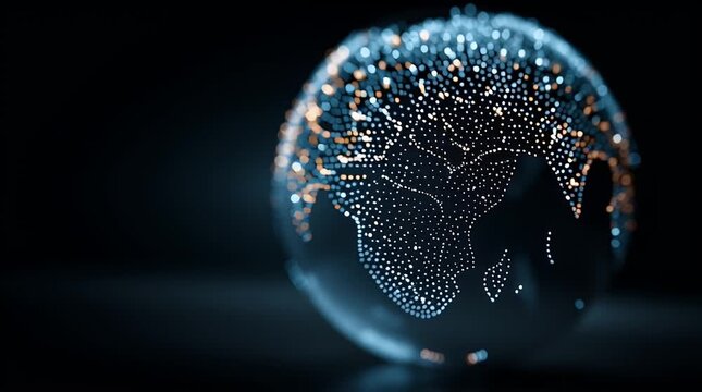 Slow-motion video of illuminated globe showcasing Africa