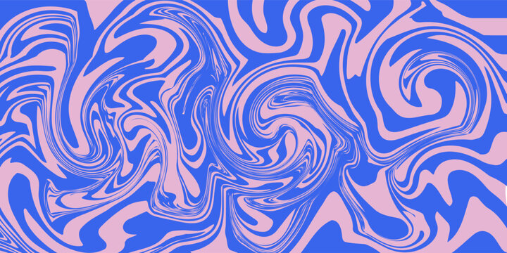 Groovy hippie 70s backgrounds. Waves, swirl, twirl pattern
