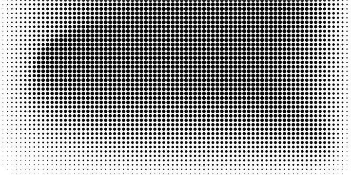 Titik-titik halftone putih dan hitam pola warna latar belakang tekstur grunge gradien. Ilustrasi vektor gaya olahraga komik seni pop titik. eps 10