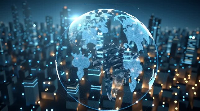 Global connectivity concept with digital world map