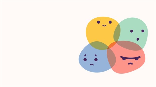 Colorful Faces Vector &ndash; Emotions, Psychology, Communication, and Expression Concept