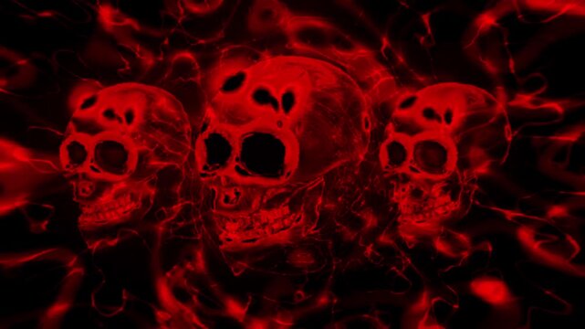Abstract Neon Skull Energy Core Background Loop 4K