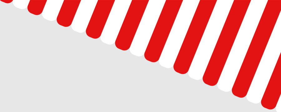 Red and white striped shop awning. Seamless vector illustration pattern.
