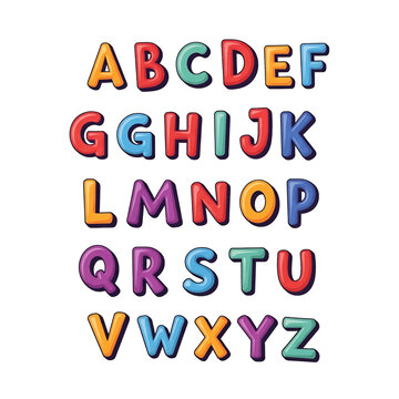 Colorful Alphabet Letters in Cartoon Style 2.