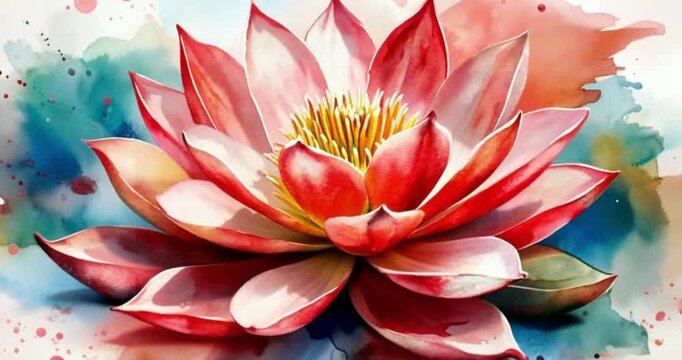 Illustration of a lotus flower blooming for Vesak Day