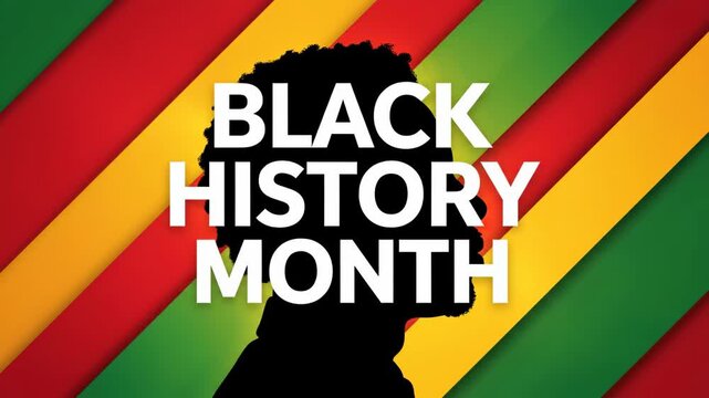 Black man silhouette on Pan-African red yellow green background