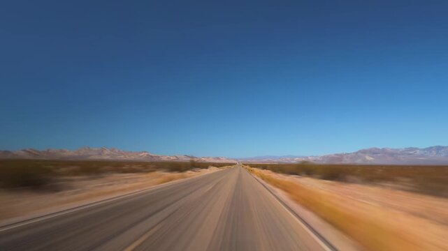 Death Valley Time-lapse Desert Road Scenic POV Drive