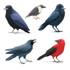 Fototapeta premium crow vector set
