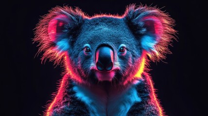 Obraz premium Stylized koala, designed with sharp lines and unique color contrasts, presenting a modern and visually striking appearance.