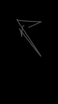 A gray pickaxe on a solid black background with simple design