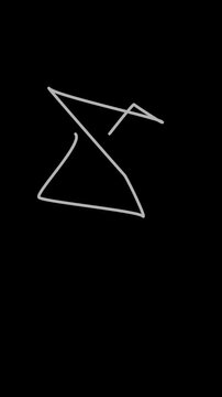 A white line forming an l shape on a solid black background