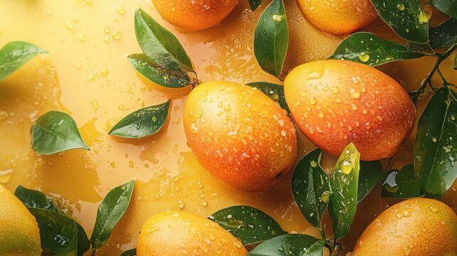 Playful mango illustration featuring textured patterns, adding depth and a charming, lively character to the design.