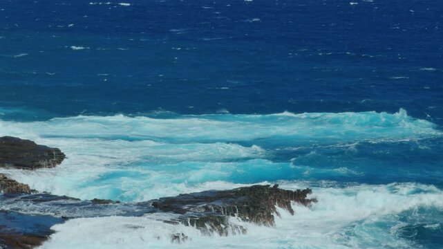 Lanai lookout. East of Honolulu, Ohau, Hawaii. Pacific ocean.  Coastal erosion. Tuff