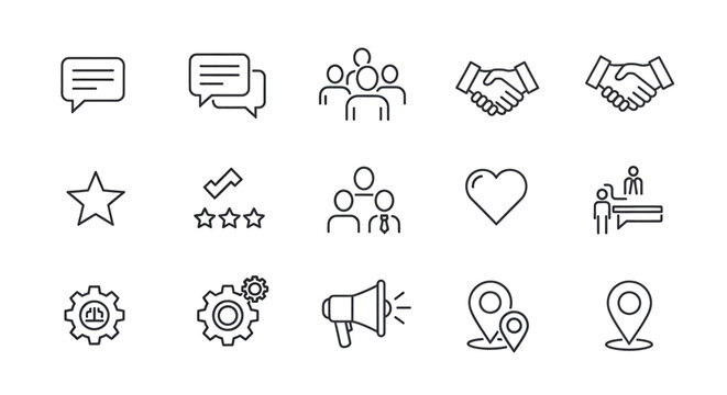 Business icons for communication teamwork.