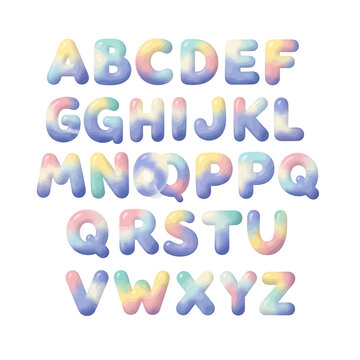 Multicolored Alphabet Letters in Rainbow 2.