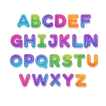 Colorful Alphabet Letters in Gradient 3.