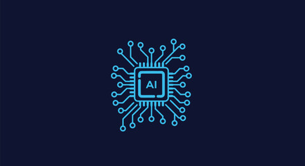 Fototapeta premium Intricate digital illustration of an AI microchip, technology concept.